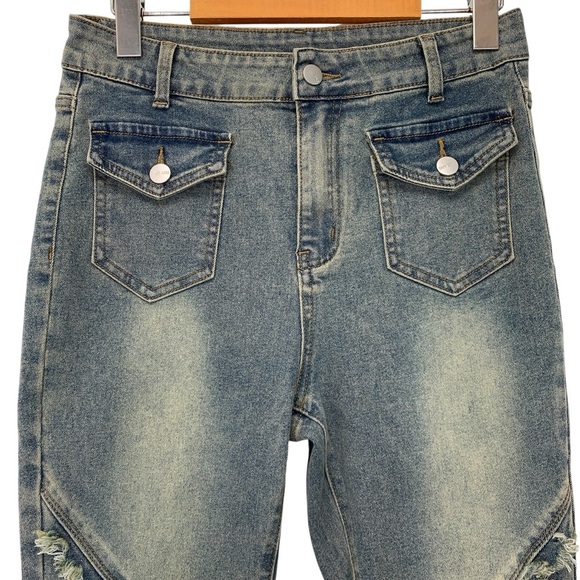 Aelfric Eden Jeans Sz 28 Blue Bootcut Flare Fringe Y2K Festival Boho Streetwear - Picture 4 of 10